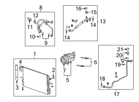 2012 Chevrolet Equinox A/C Condenser, Compressor & Lines Compressor Relay Diagram for 19116962