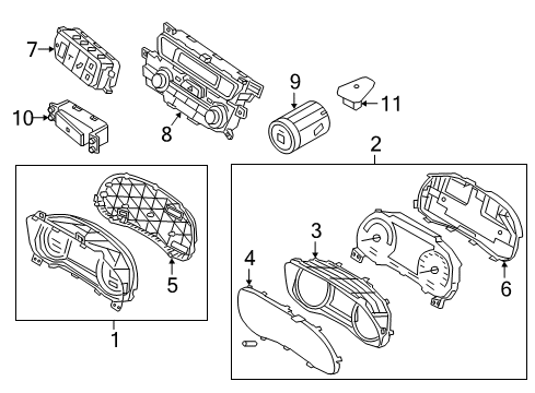 2017 Kia Niro Cluster & Switches Cluster Assembly-Instrument Diagram for 94011G5600