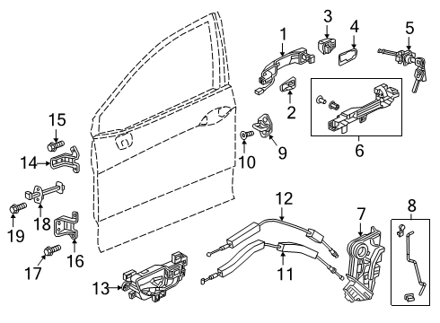 2019 Honda Clarity Front Door Switch Assembly, Power Window Master Diagram for 35750-TRV-A71