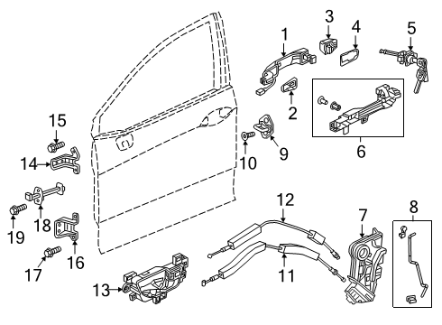 2019 Honda Clarity Front Door Switch Assembly, Power Window Assist Diagram for 35760-TRV-A11