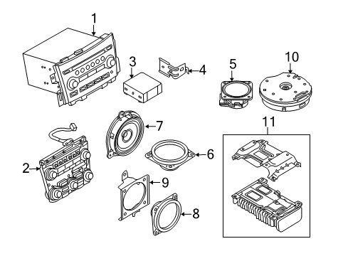 2010 Nissan Murano Sound System Bracket-Audio Diagram for 28072-1AA0A