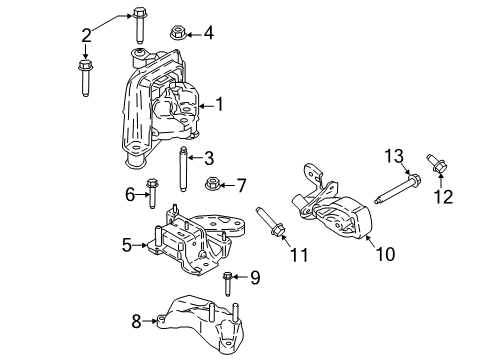 2019 Ford EcoSport Engine & Trans Mounting Motor Mount Bolt Diagram for -W718475-S439
