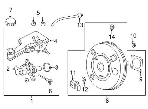 2014 Lincoln MKZ Dash Panel Components Booster Diagram for DG9Z-2005-A