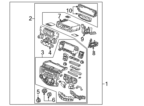 2005 Honda Accord A/C & Heater Control Units Cover Diagram for 39185-SDA-A11