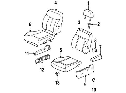 1996 Honda Odyssey Front Seat Components Cover, R. Reclining *G38L* (JADE GREEN) Diagram for 81238-SM4-J00ZP