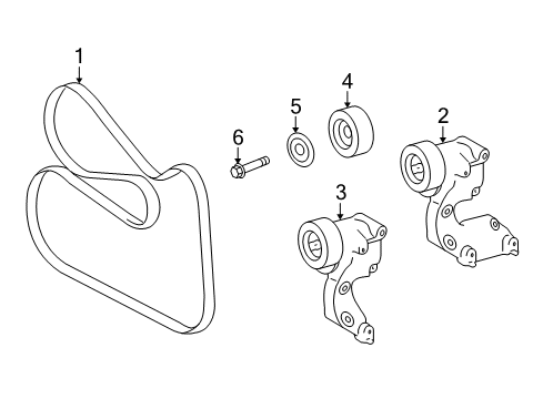 2012 Lexus IS250 Belts & Pulleys Pulley Sub-Assy, Idler, NO.2 Diagram for 16604-31010