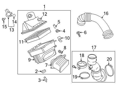 2018 Nissan Titan XD Powertrain Control Clip Diagram for 16598-EZ40A