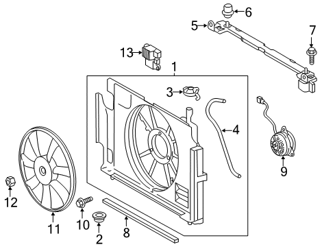 2014 Toyota Prius C Cooling System, Radiator, Water Pump, Cooling Fan Overflow Hose Diagram for 16378-21180