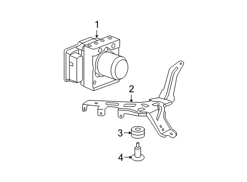 2011 Honda Pilot ABS Components Bracket, Modulator Diagram for 57115-SZA-A10