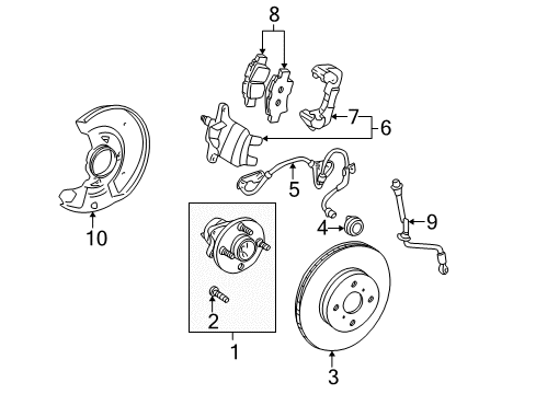 2003 Toyota MR2 Spyder Anti-Lock Brakes Brake Hose Diagram for 90947-02B64