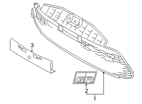 2022 Toyota GR86 Grille & Components License Bracket Diagram for SU003-09902