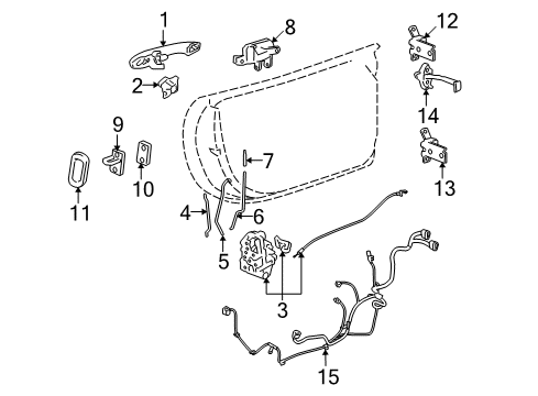 2006 Pontiac Solstice Lock & Hardware Front Side Door Lock Assembly Diagram for 20826655