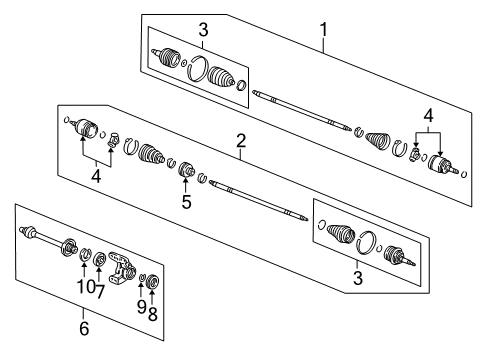 1999 Honda Accord Drive Axles - Front Cv Joint Set Diagram for 44014-SX0-C62