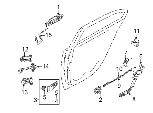 2010 Kia Optima Rear Door Front Door Inside Handle Assembly, Left Diagram for 826102G000K2