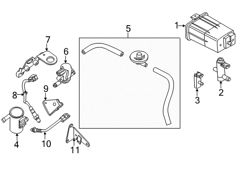 2014 Nissan NV3500 Emission Components Tube EVAP Control Diagram for 14912-ZS60A
