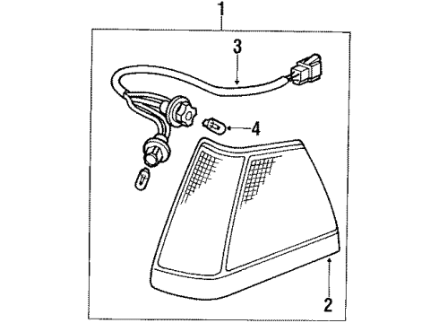 1985 Honda Civic Side Marker Lamps Light Assembly, Left Front Side Marker Diagram for 34350-SB6-681