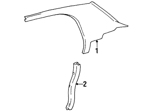 1996 Lexus LS400 Interior Trim - Quarter Panels Garnish, Roof Side, Inner RH Diagram for 62470-50030-A0