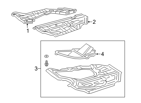 2019 Toyota Avalon Splash Shields Engine Under Cover Diagram for 51444-07010