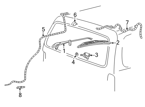 2007 Ford Freestyle Wiper & Washer Components Washer Hose Diagram for 5F9Z-17408-A