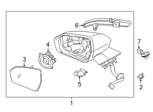 2020 Lincoln Nautilus Mirrors Mirror Assembly Diagram for FA1Z-17682-CDPTM