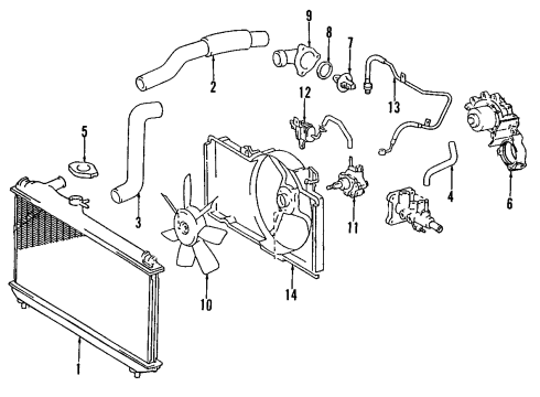 Diagram for 2001 Lexus ES300 Cooling System, Radiator, Water Pump, Cooling Fan 