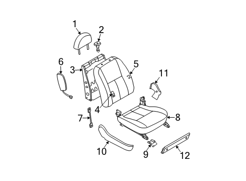 2005 Infiniti G35 Front Seat Components Cushion Complete-Front Seat R Diagram for 873A2-AC70C