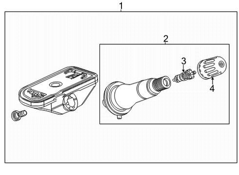 2021 GMC Yukon Tire Pressure Monitoring Control Module Diagram for 84830226