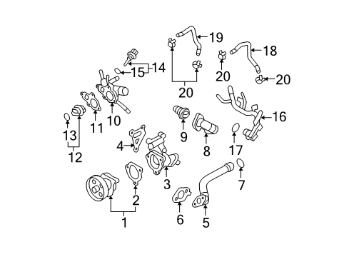 2015 Nissan Rogue Select Powertrain Control Gasket-Water Pump Diagram for 21014-6N210