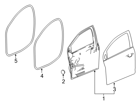 2014 Chevrolet Sonic Front Door Door Weatherstrip Diagram for 95164137