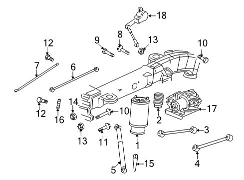 2009 Saab 9-7x Rear Suspension Shock Diagram for 25826273