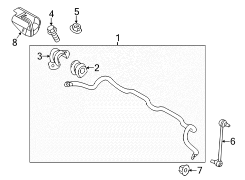 2012 Kia Rio Stabilizer Bar & Components - Front Bolt Diagram for 1140410186K