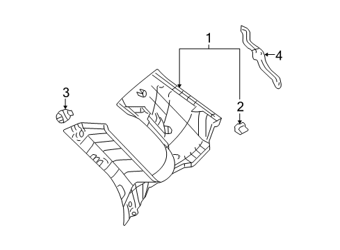 2006 Kia Spectra5 Interior Trim - Quarter Panels Bracket-Rear LH Diagram for 858542F500
