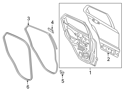 2019 Ford EcoSport Rear Door Door Weatherstrip Diagram for FN1Z-74253A11-A