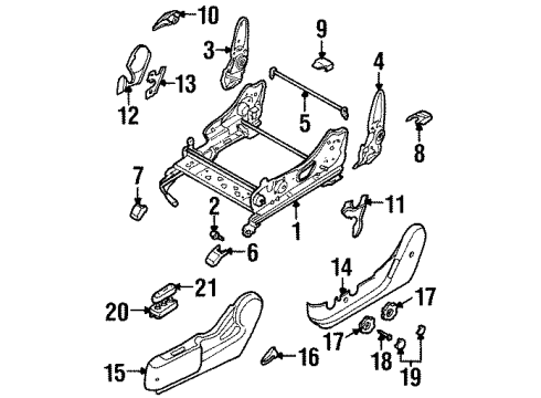 2000 Daewoo Leganza Tracks & Components Seat Track Bolt Diagram for 94501418