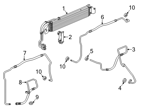 2018 Buick Cascada Oil Cooler Oil Inlet Tube Diagram for 39066246