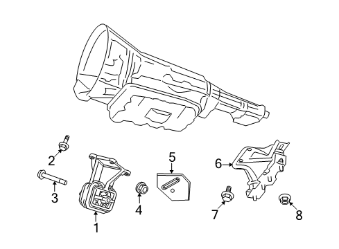 2010 Dodge Ram 1500 Engine & Trans Mounting Bracket-Transmission Mount Diagram for 55398317AD