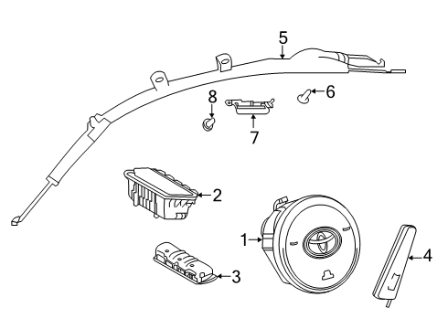 2020 Toyota GR Supra Air Bag Components Position Sensor Diagram for 89178-WAA03