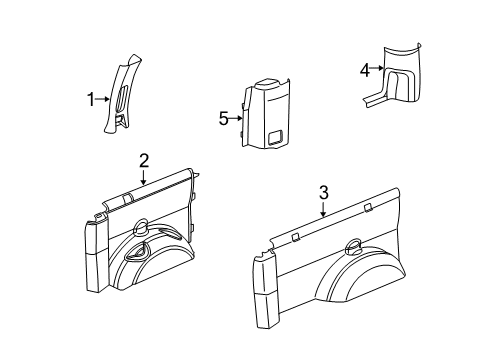 2019 GMC Savana 3500 Interior Trim - Body Side Panel Lock Pillar Trim Diagram for 25853936