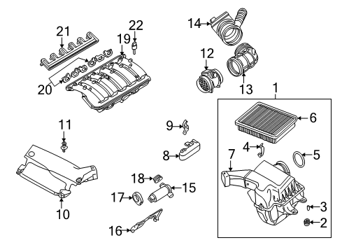 2000 BMW 328i Filters Intake Manifold Diagram for 13717502842