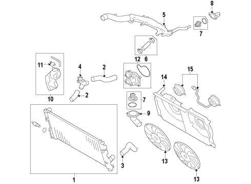 2014 Scion FR-S Cooling System, Radiator, Water Pump, Cooling Fan Fan Shroud Diagram for SU003-01175