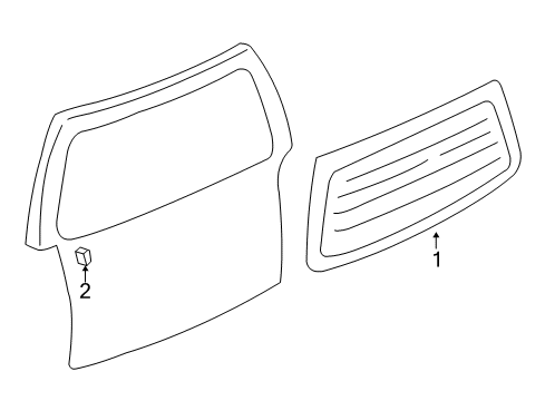 2005 Pontiac Montana Lift Gate - Glass & Hardware Glass Diagram for 15211471