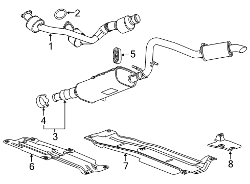 2020 Chevrolet Tahoe Exhaust Components 3Way Catalytic Convertor Assembly (W/Exhaust Pipe) Diagram for 84362281