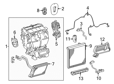 2019 Toyota Highlander Air Conditioner Suction Hose Diagram for 88704-0E310