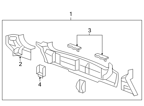 2007 Honda CR-V Rear Body Bulkhead, L. RR. Panel Diagram for 66167-SWA-A00ZZ