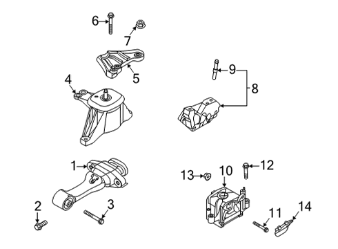 2021 Hyundai Sonata Automatic Transmission Bracket Assembly-TRANSMI Diagram for 21830L0410