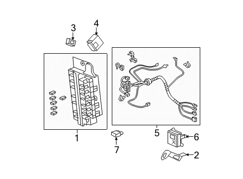 2007 Honda Fit Anti-Theft Components Receiver Unit, Keyless Entry Diagram for 38385-S9A-A01