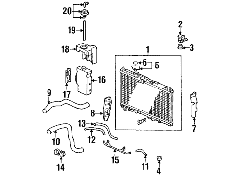 1996 Honda Accord Radiator & Components Tank, Reserve Diagram for 19101-P0G-A00