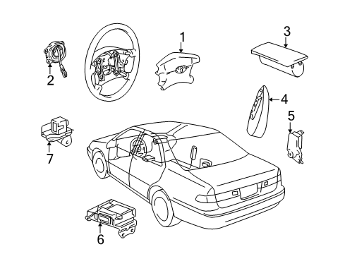 2001 Toyota Camry Air Bag Components Passenger Air Bag Diagram for 73970-06042-E0