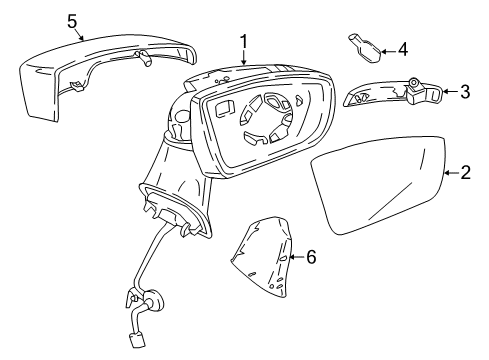 2019 Ford EcoSport Mirrors Mirror Assembly Diagram for GN1Z-17682-AB