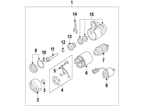 2012 Infiniti G25 Starter Switch ASY MAGN Diagram for 23343-EY00A
